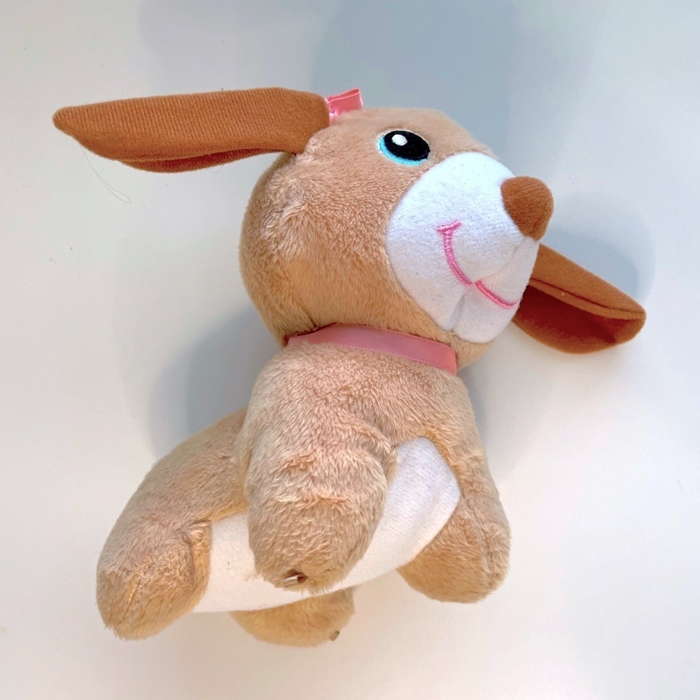 Plush Dog Toy with Pink Collar